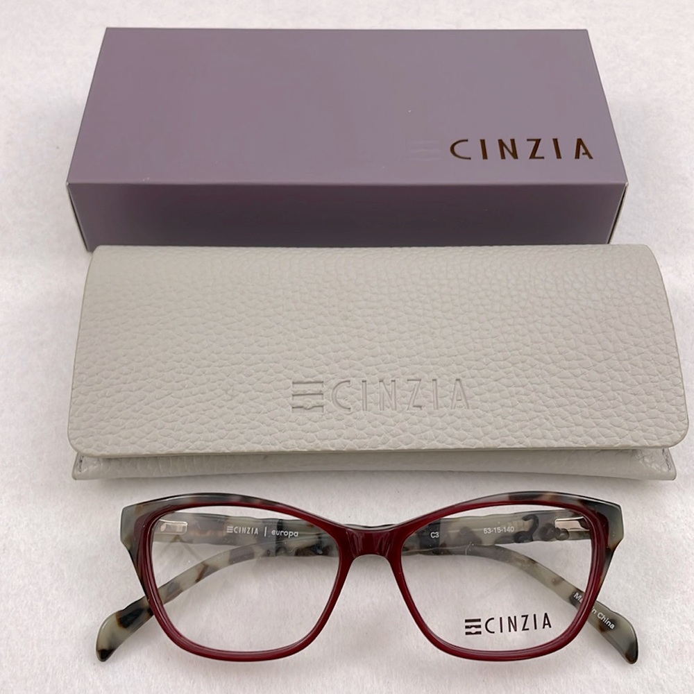 NWT CINZIA Glasses Frame, case and box